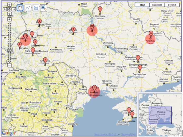 Figure 10b: Distribution of books with maps after 1991