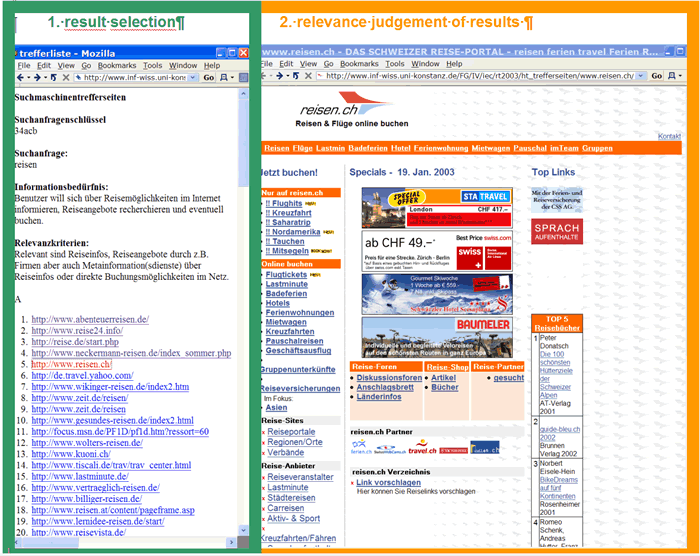 Figure 4: Example page for the jurors judgements of the results